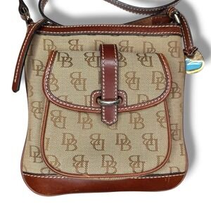 VTG‎ Dooney and Bourke Y2K Letter Carrier Signature Monogram Crossbody Bag Purse